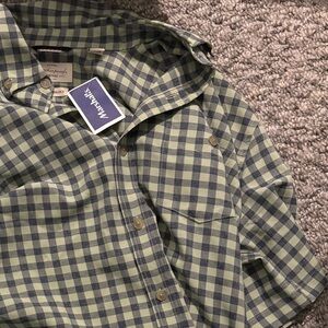 Madewell Olive and Navy Checkered Shirt
